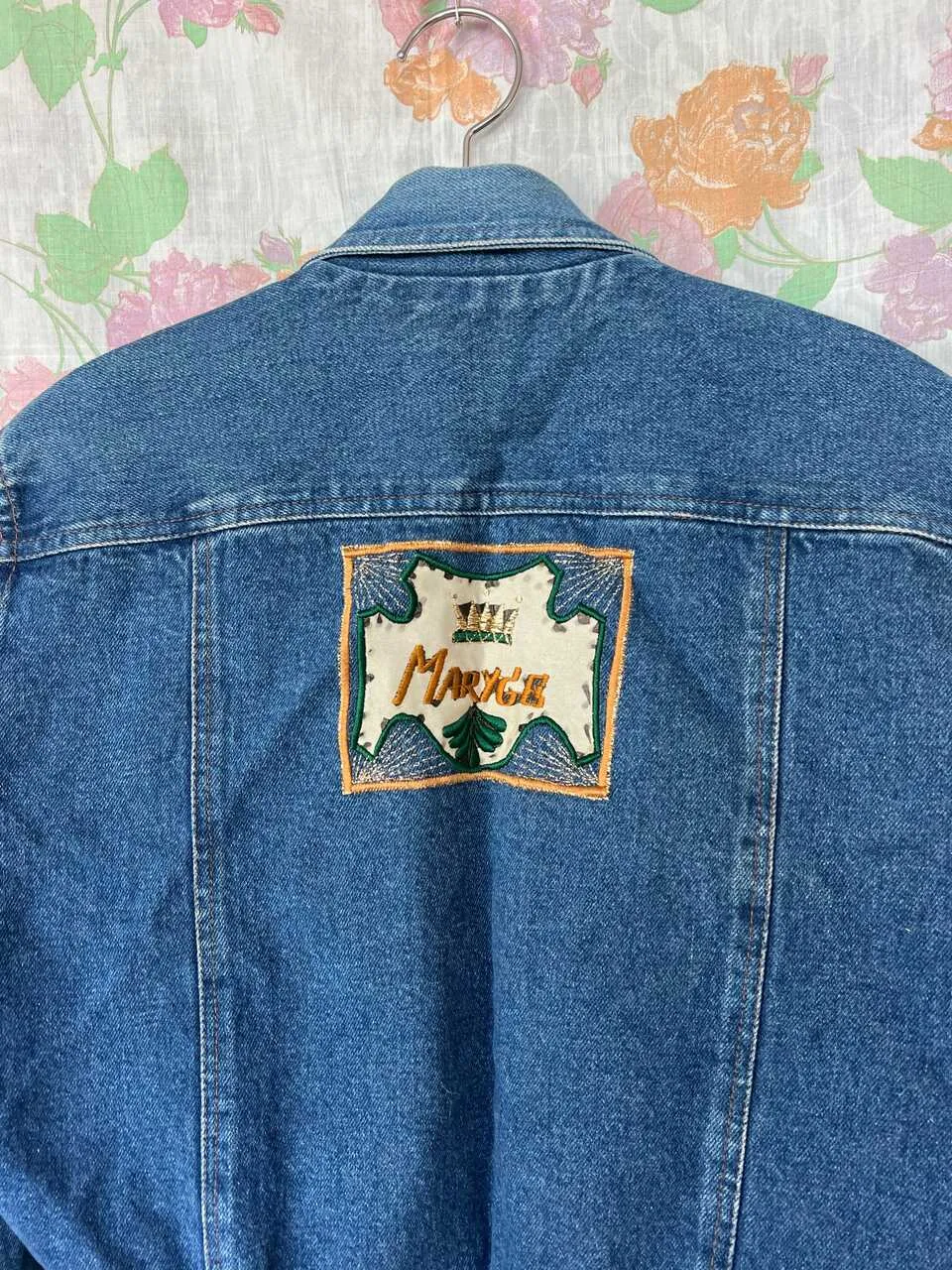 90's Embroidered Denim Bomber