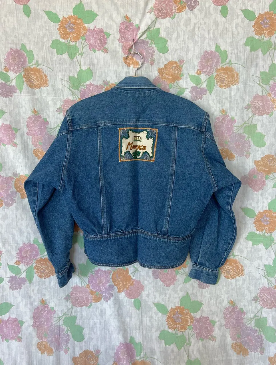 90's Embroidered Denim Bomber