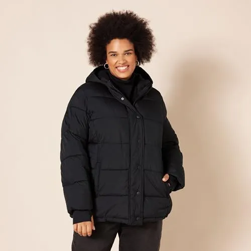 Amazon Essentials Women's Heavyweight Long-Sleeve Hooded Puffer Coat (Available in Plus Size), Navy, 6X