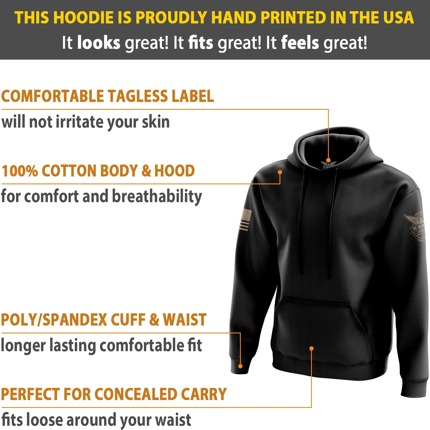 Basic - Black   Tan Hoodie