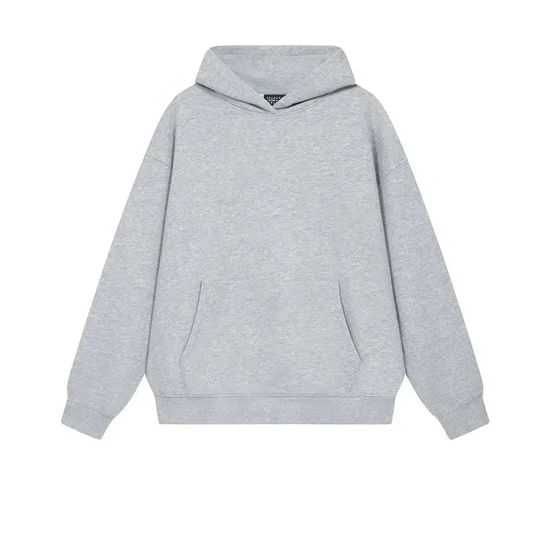 Basic Solid Color Hooded Sweatshirt