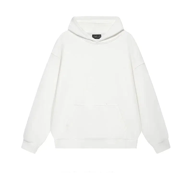 Basic Solid Color Hooded Sweatshirt