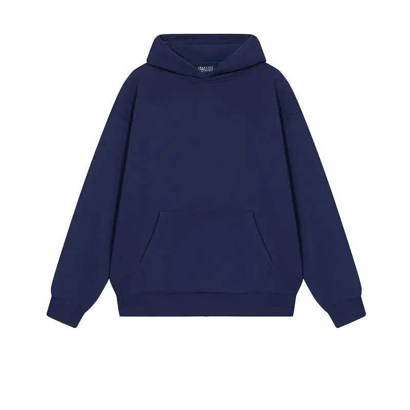 Basic Solid Color Hooded Sweatshirt