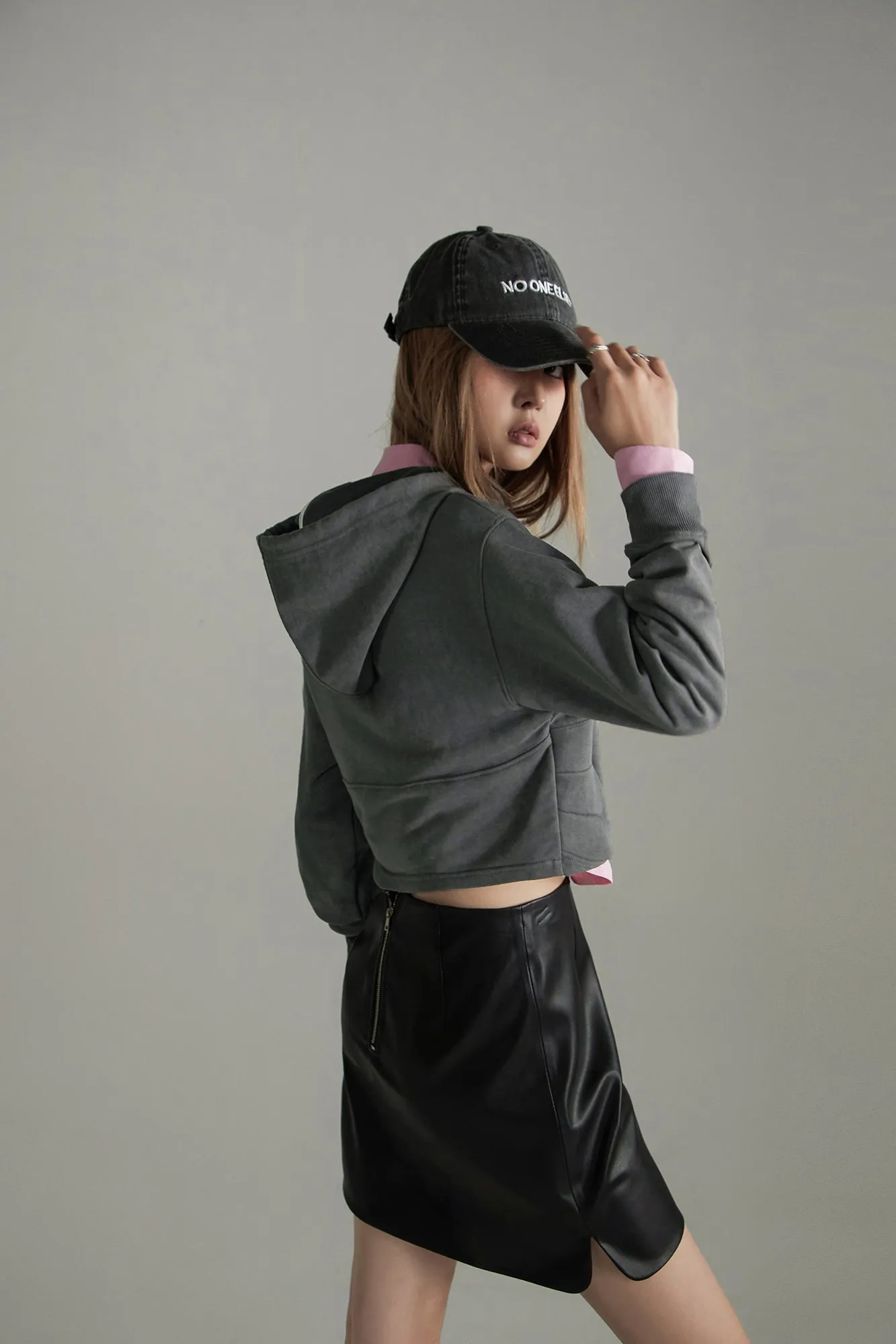 Basic String Cropped Hoodie