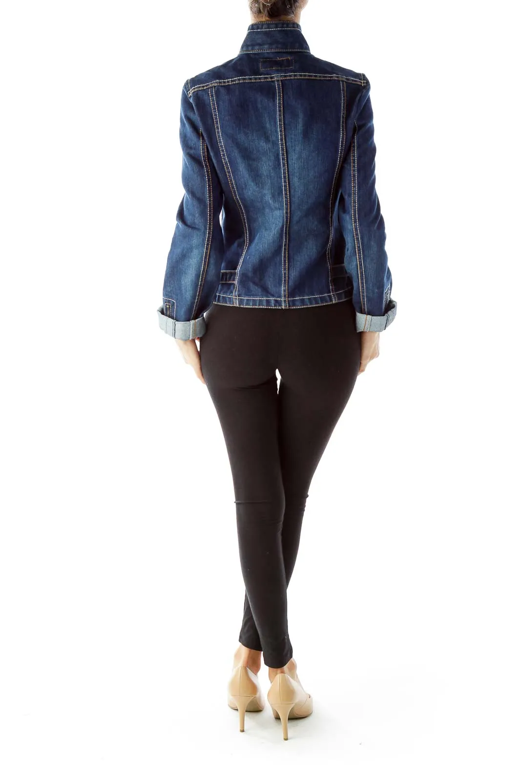 Blue Denim Zippered Jacket