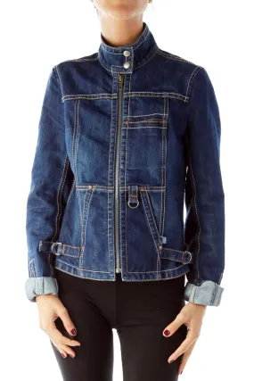 Blue Denim Zippered Jacket