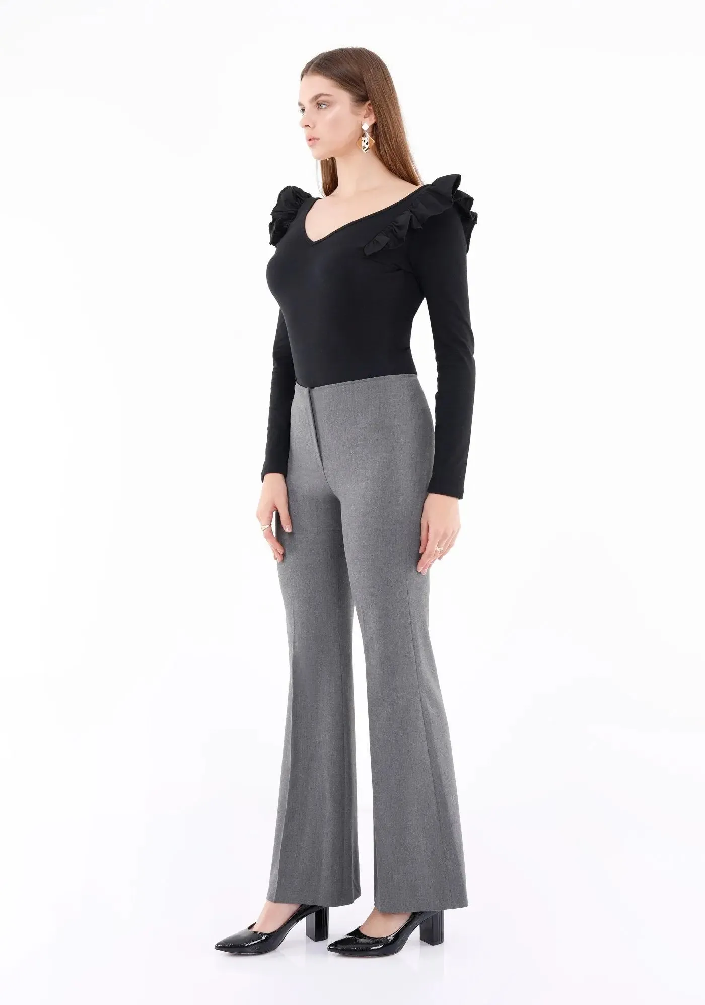 Bootcut Pants - High Waisted Flare Trousers - G-Line