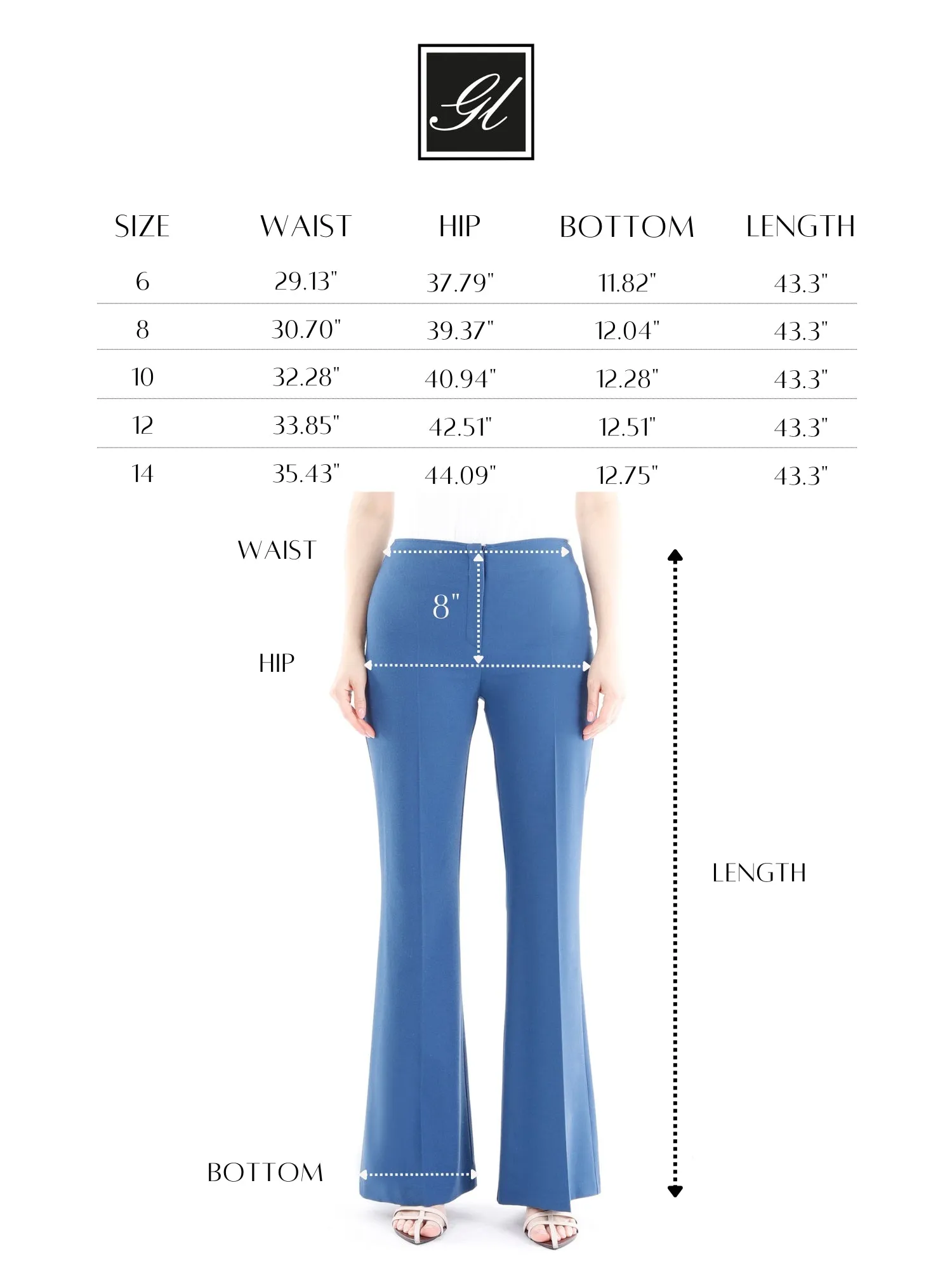 Bootcut Pants - High Waisted Flare Trousers - G-Line