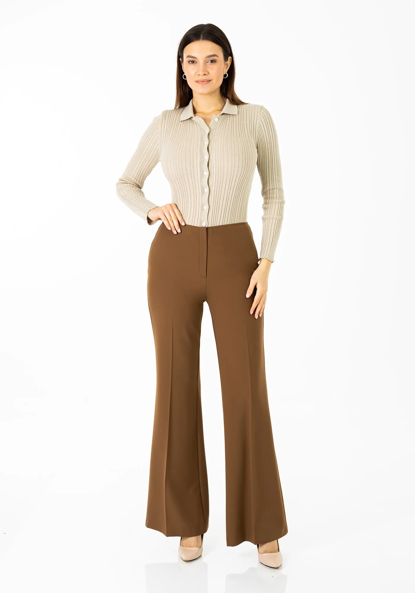 Bootcut Pants - High Waisted Flare Trousers - G-Line