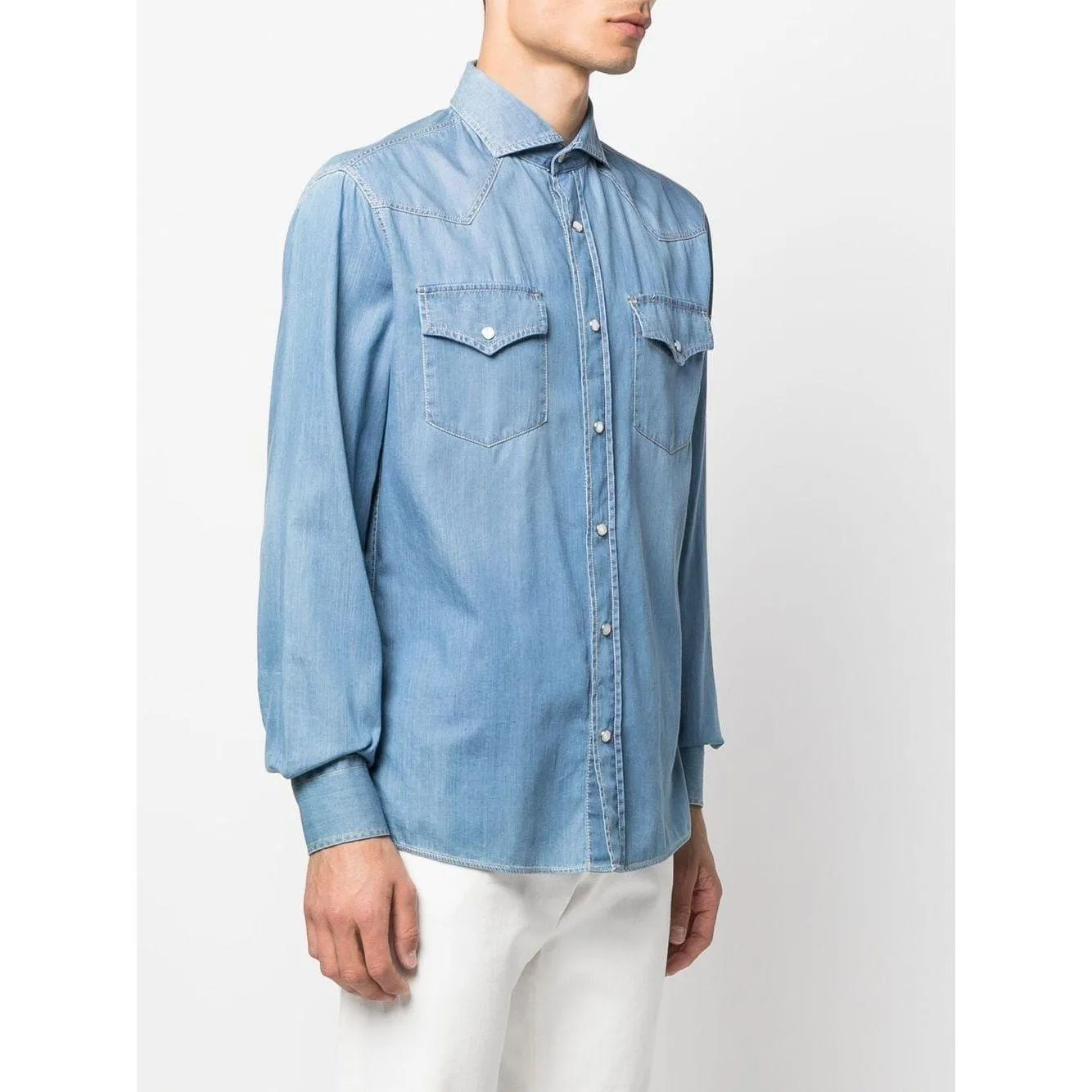 Brunello Cucinelli Shirts Clear Blue