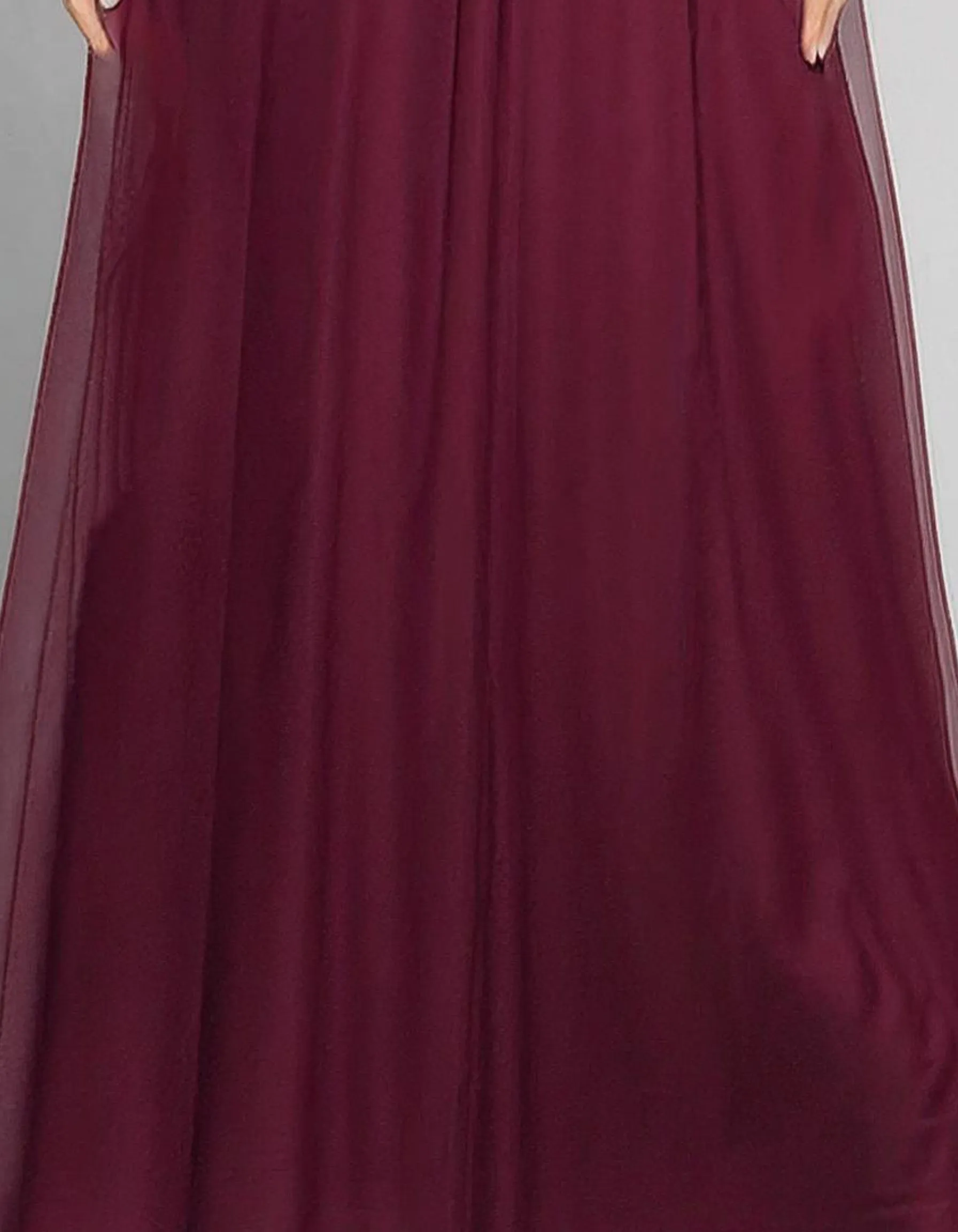 Burgundy Radiance Evening Gown