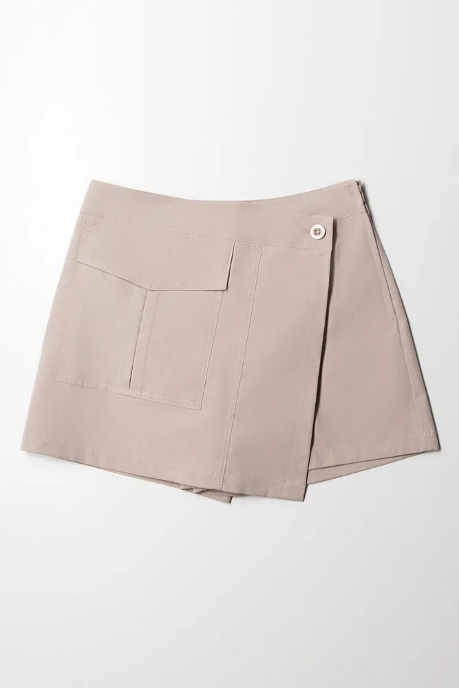 Cargo Pocket Skort Stone