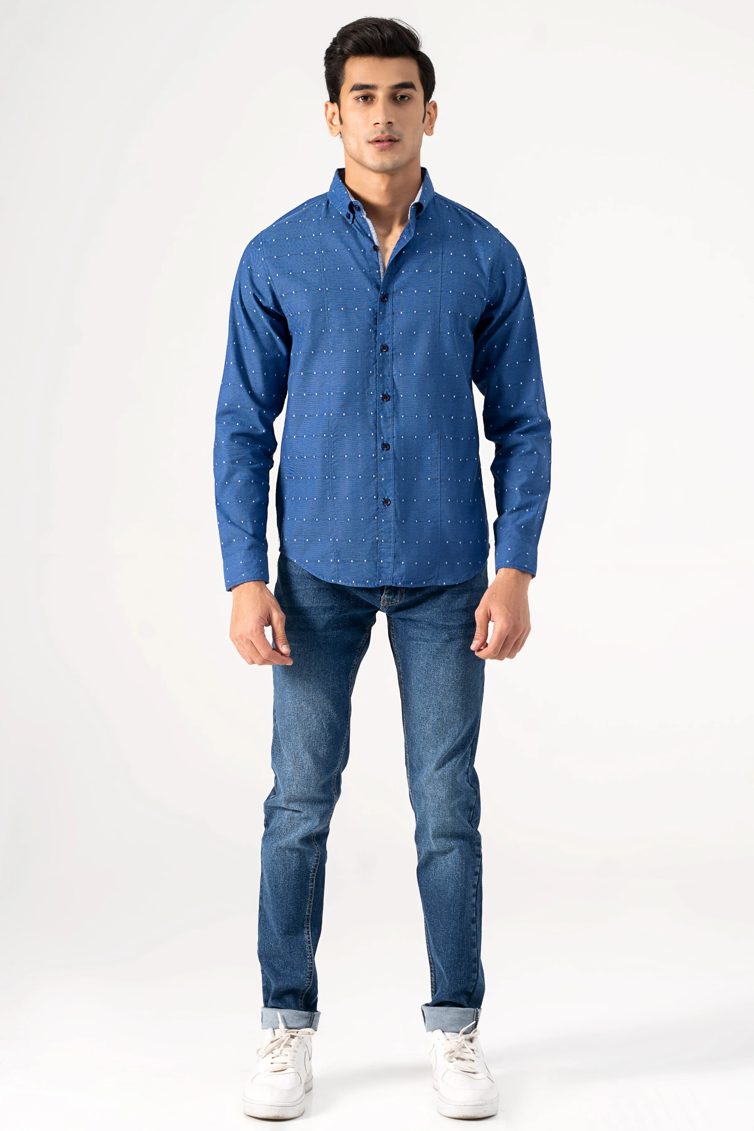 CASUAL SHIRT BLUE TEXTURE