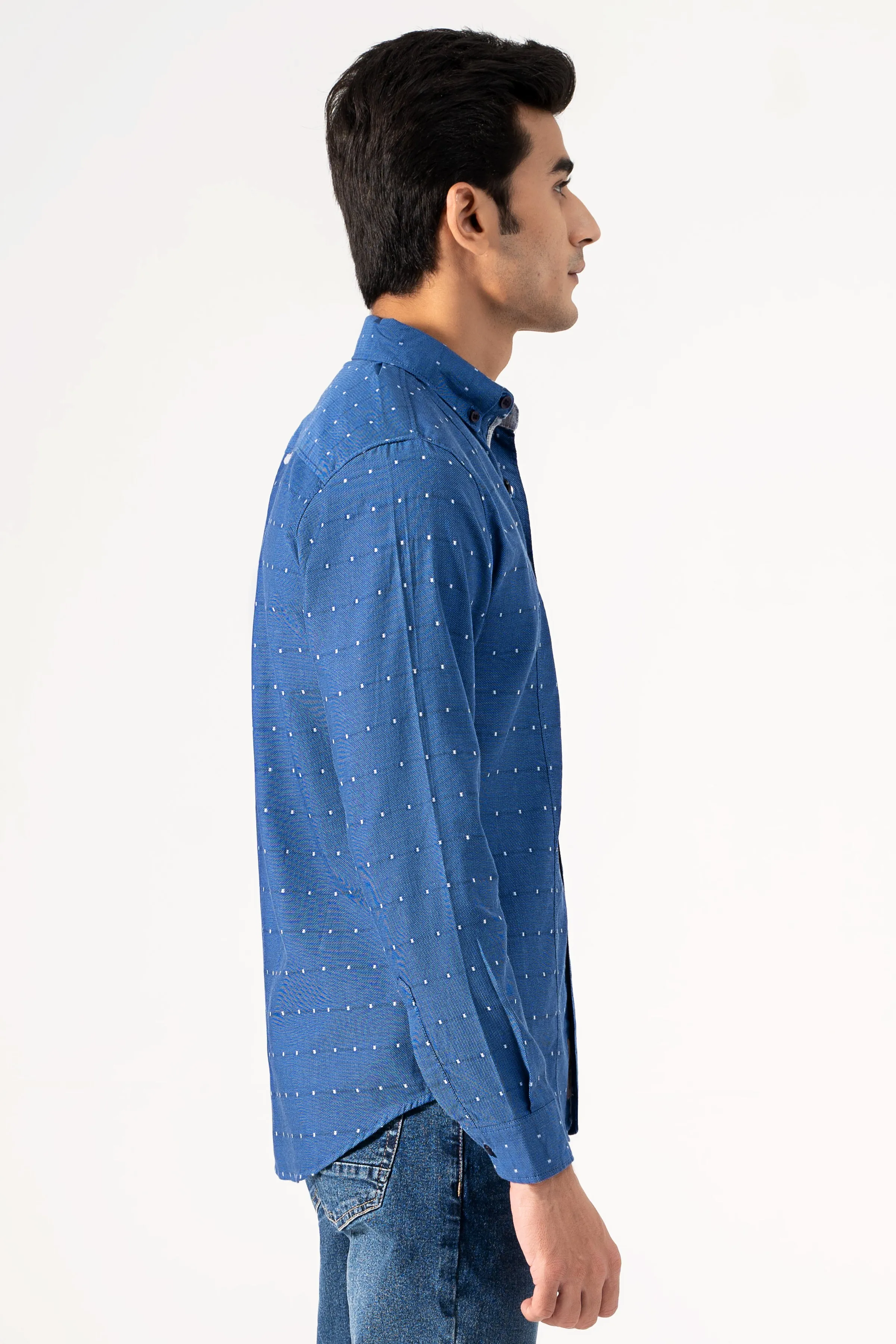 CASUAL SHIRT BLUE TEXTURE