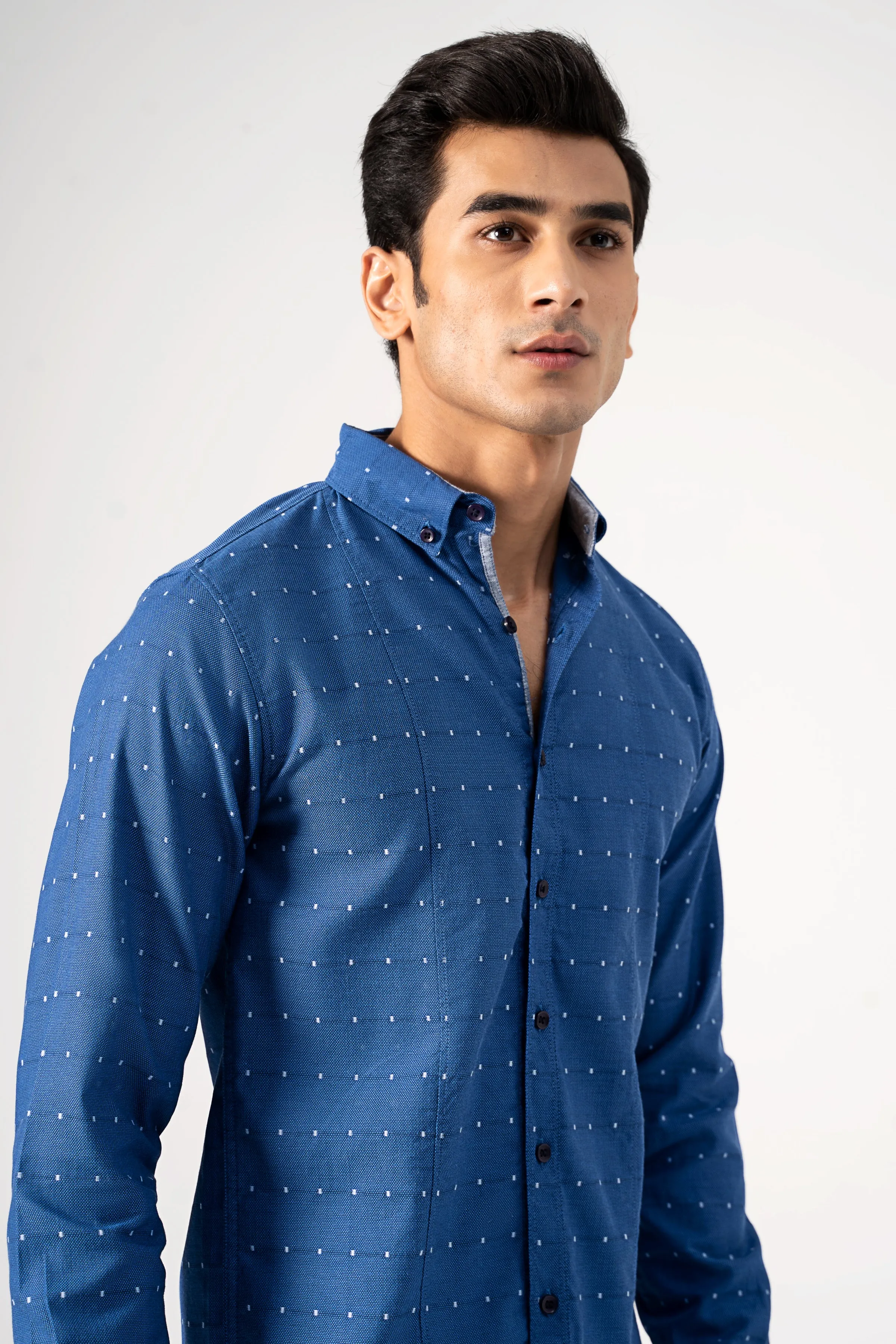 CASUAL SHIRT BLUE TEXTURE