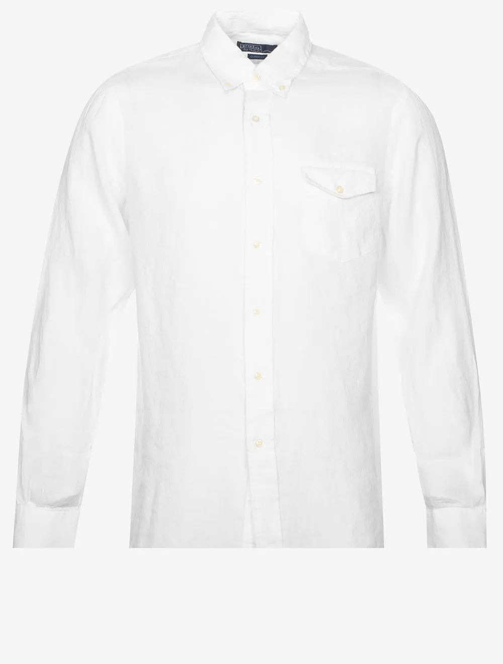 Dyed Linen Pocket Shirt White