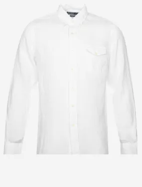 Dyed Linen Pocket Shirt White