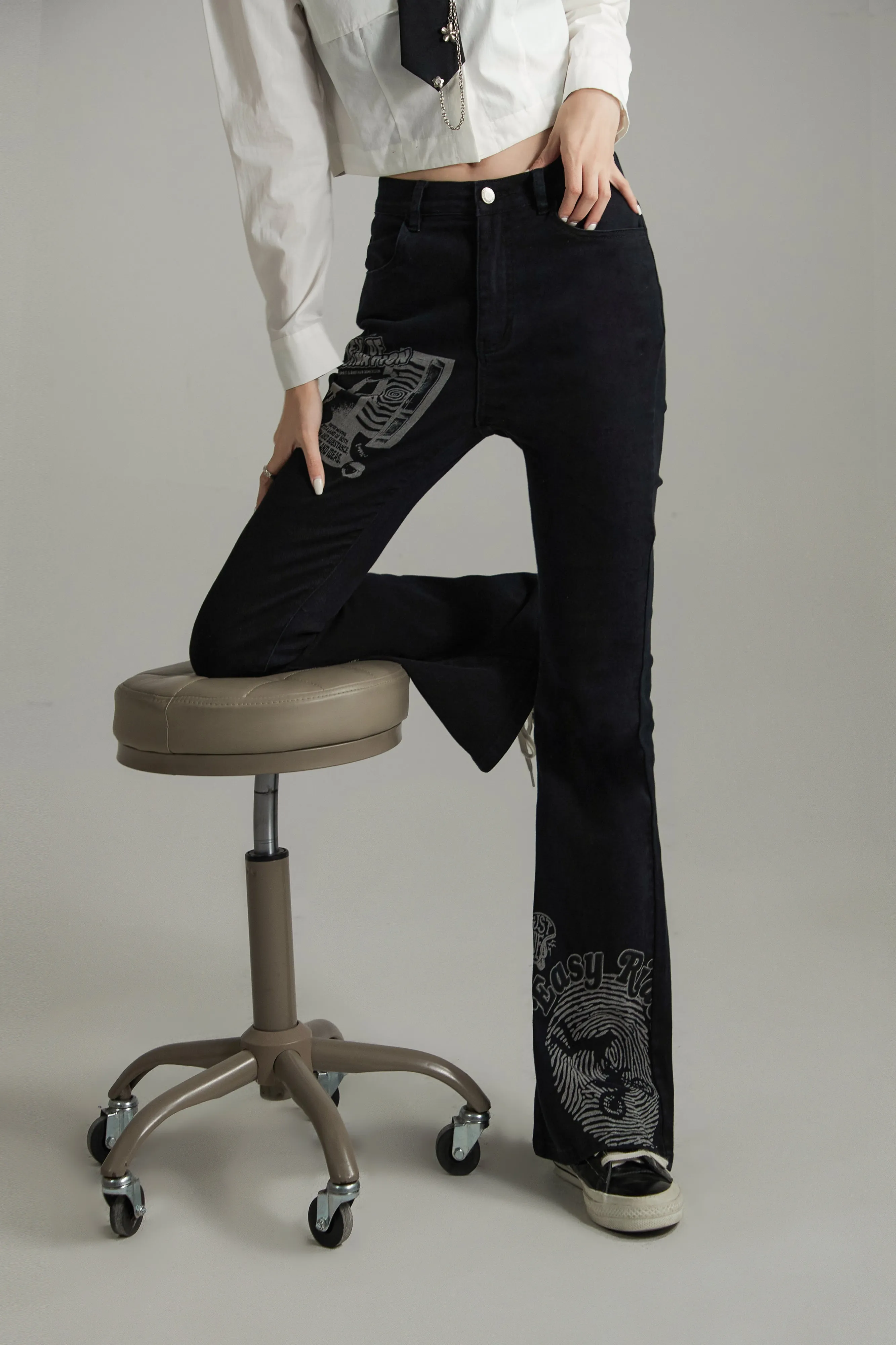 Easy Ride Printed Bootcut Pants