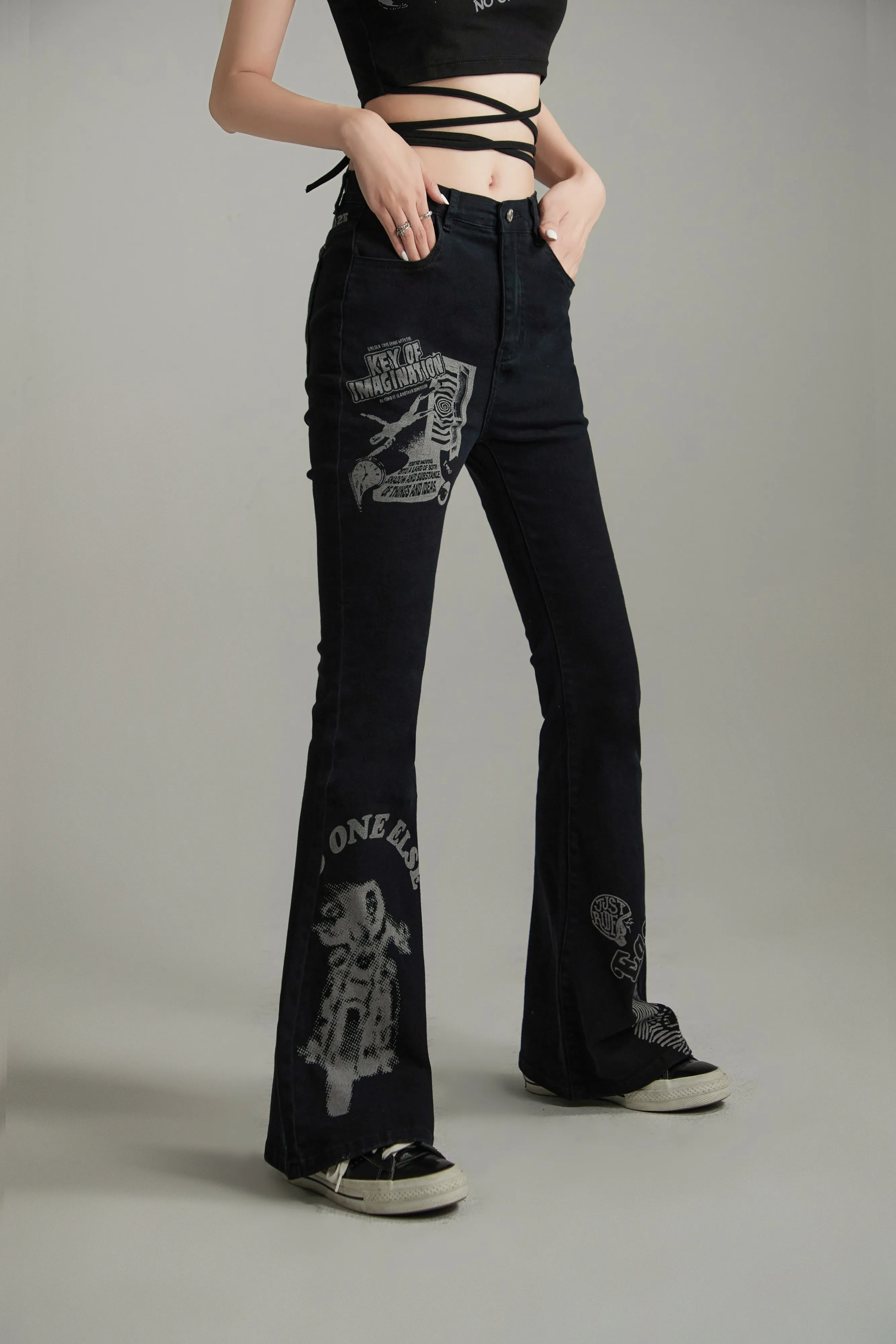 Easy Ride Printed Bootcut Pants