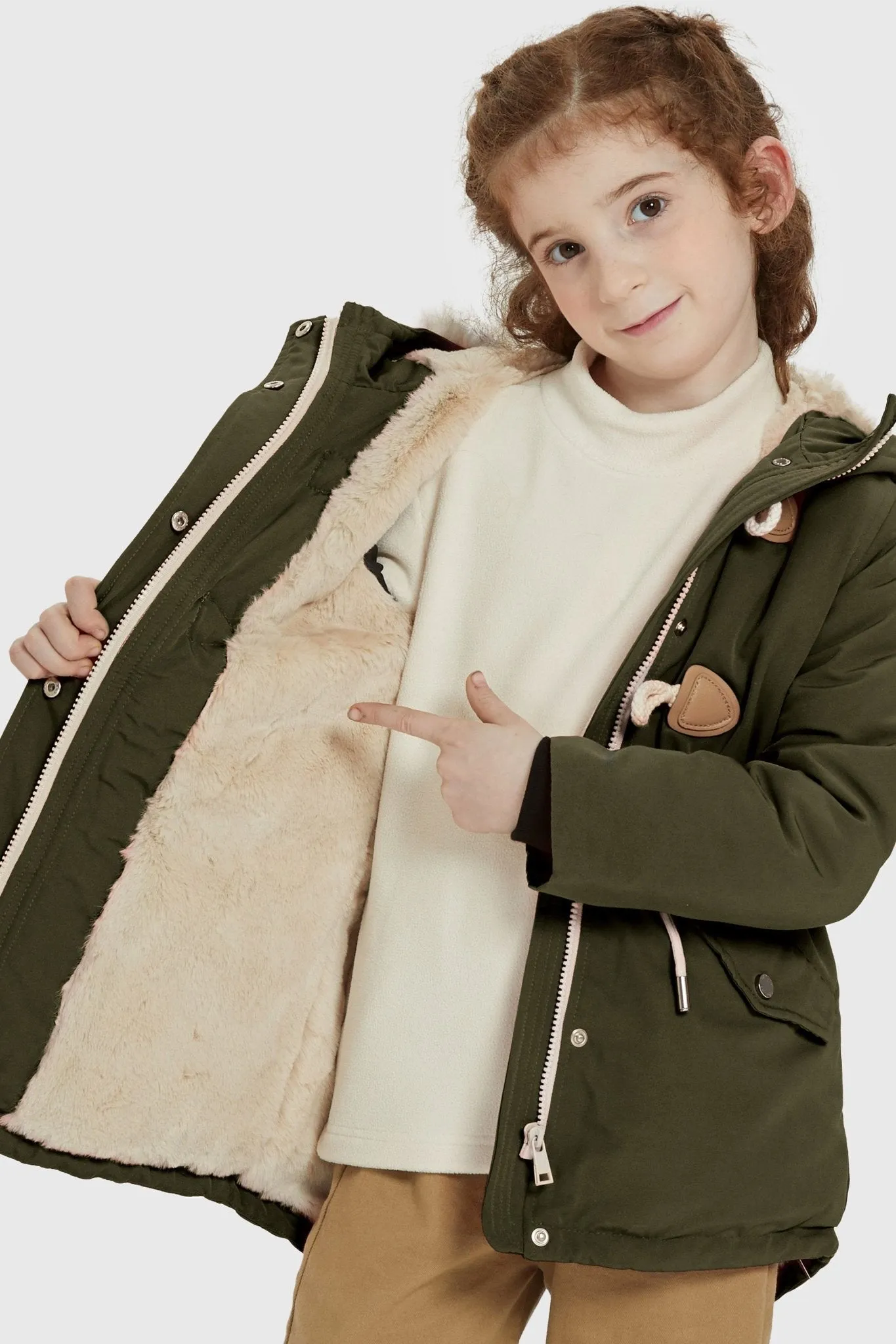 Fleece Lined Winter Coat with Hood