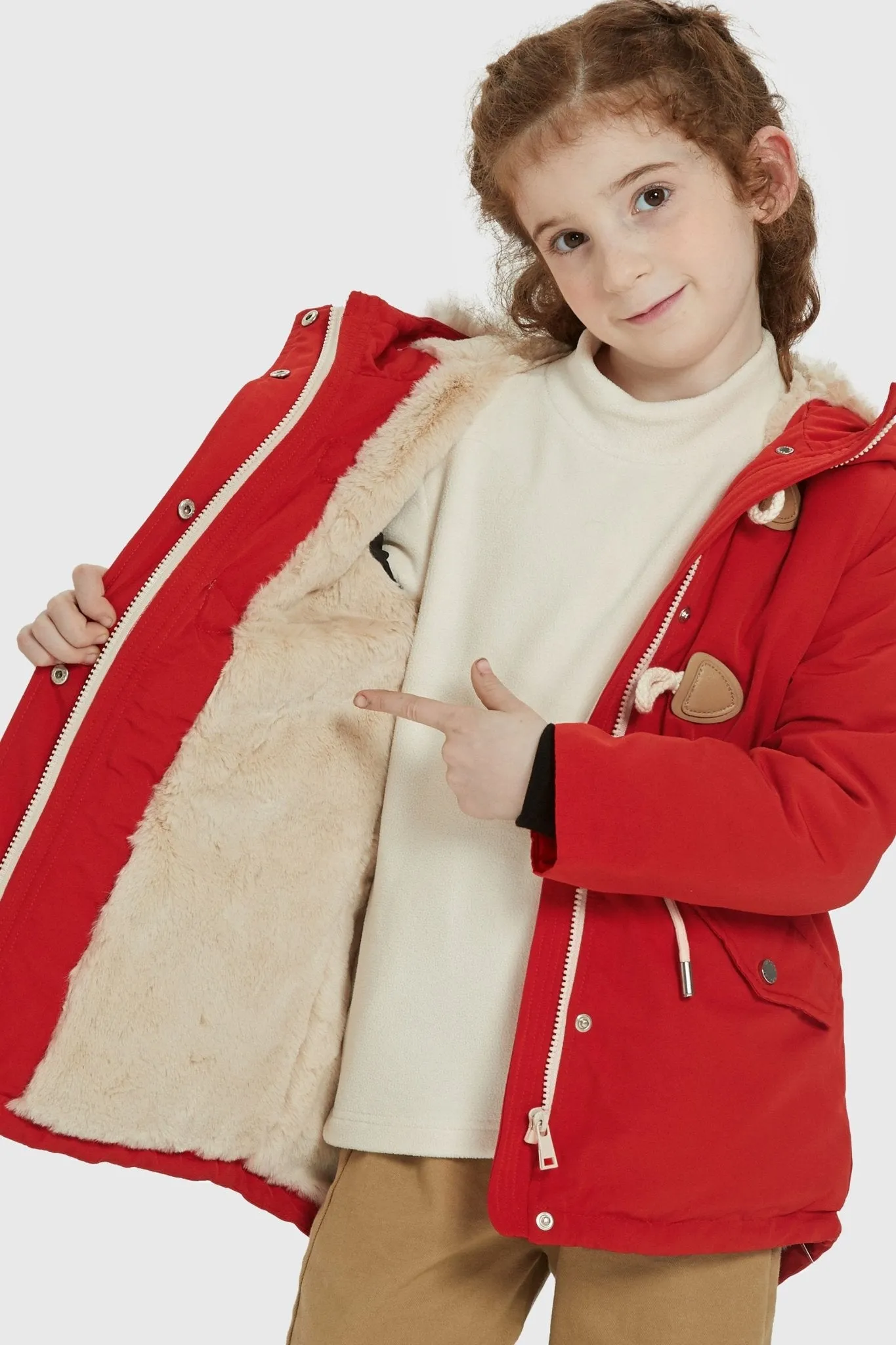 Fleece Lined Winter Coat with Hood