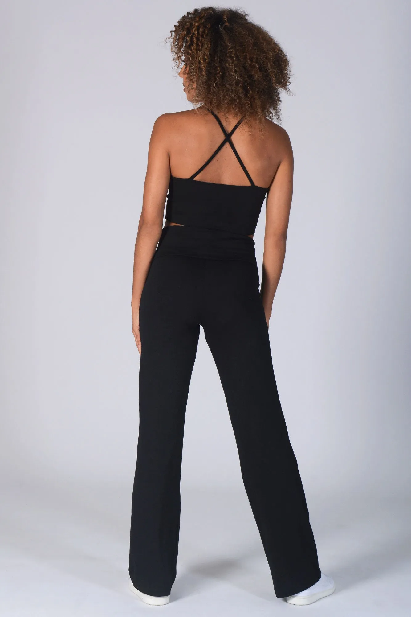 Fold Down Waist Jersey Trousers