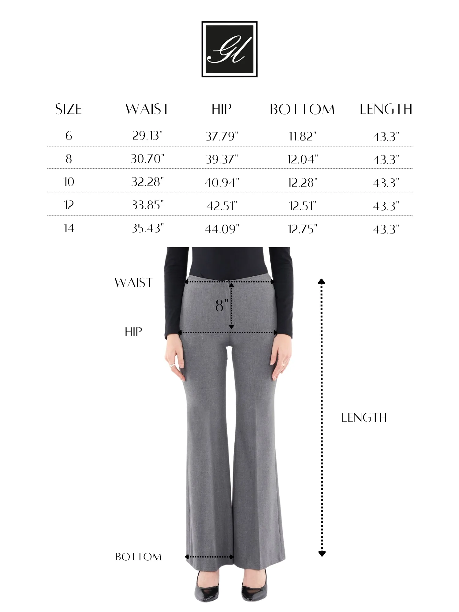 Grey Bootcut Pants - High Waisted Flare Trousers