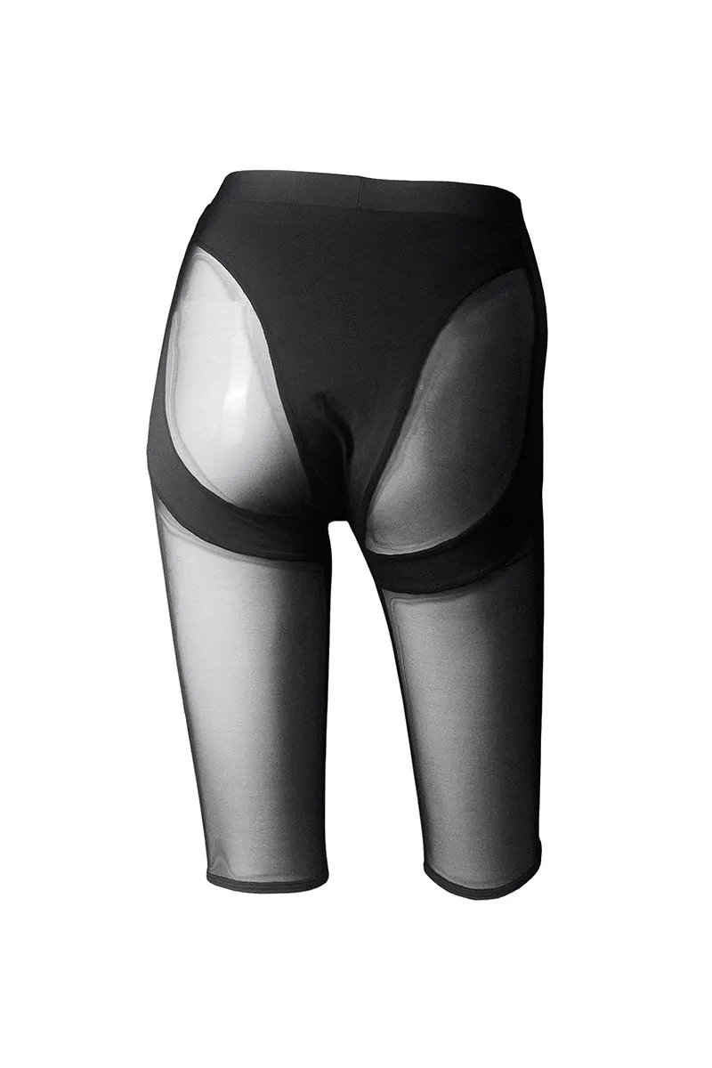 Hamade Activewear Mesh Garter Style Cycling Shorts - Black