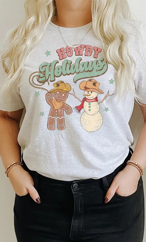 Howdy Holidays Cowboy Gingerbread Snowman PLUS Tee