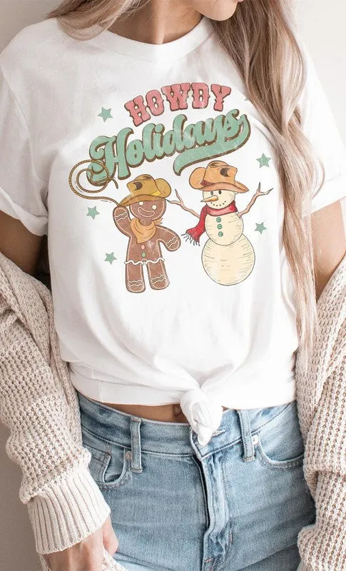 Howdy Holidays Cowboy Gingerbread Snowman PLUS Tee