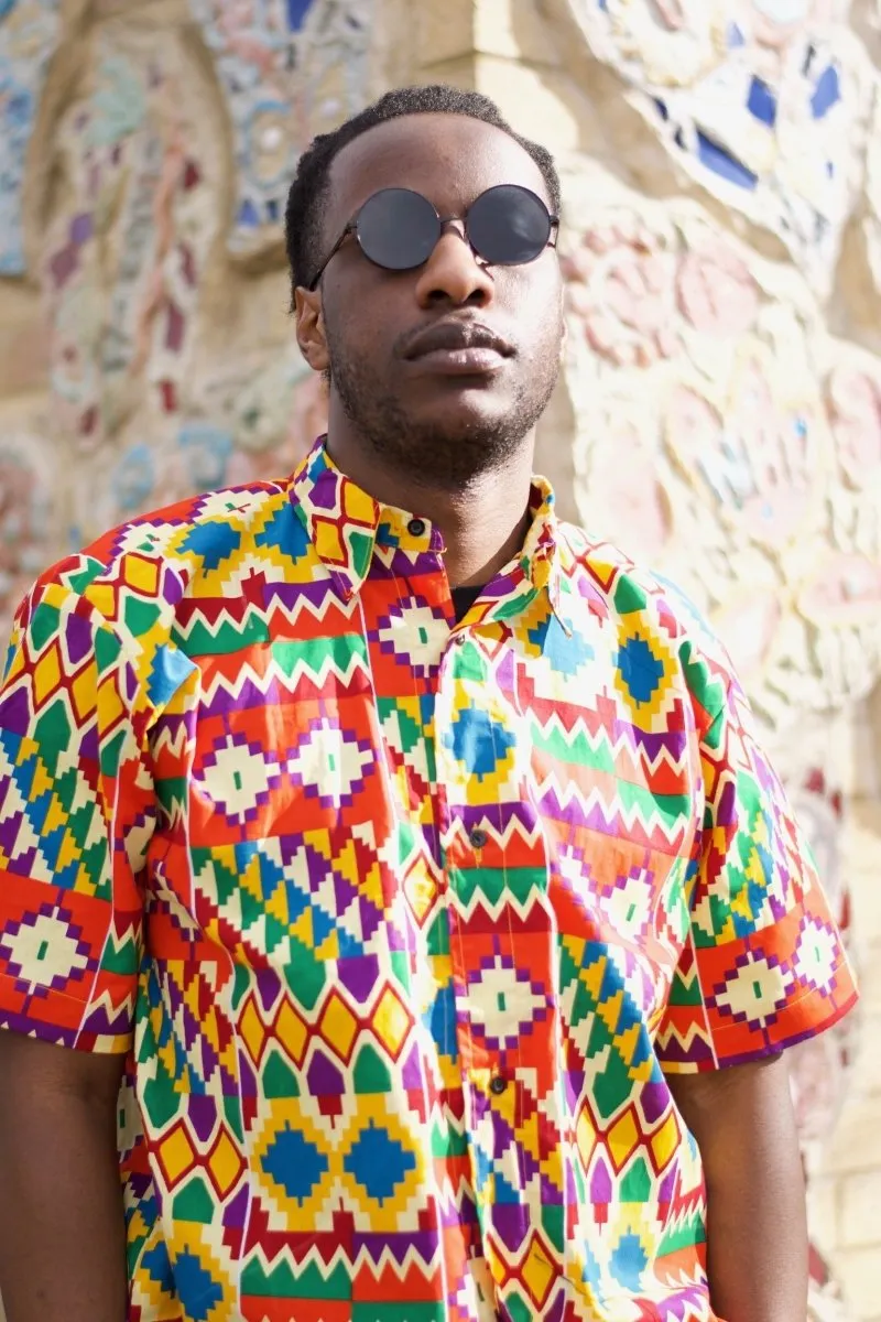 Kente Shirt in Orange Print - Festival Shirt