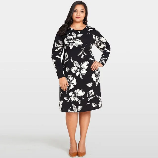 Long Sleeve Vintage Floral Dress