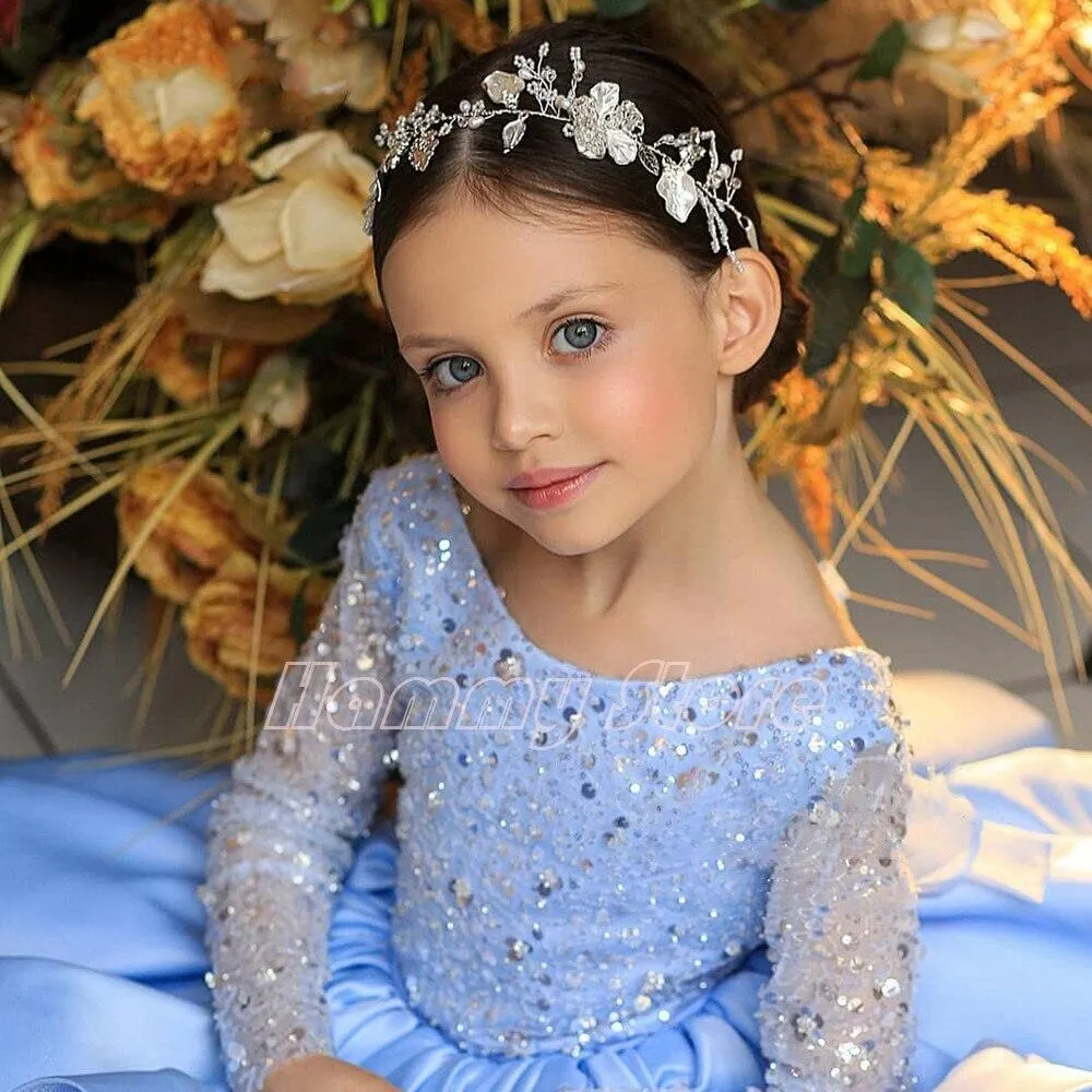 Long Sleeves Sparkling Sequin Ball Gown