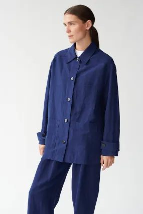 MARA JACKET - MAO BLUE - SILK/LINEN