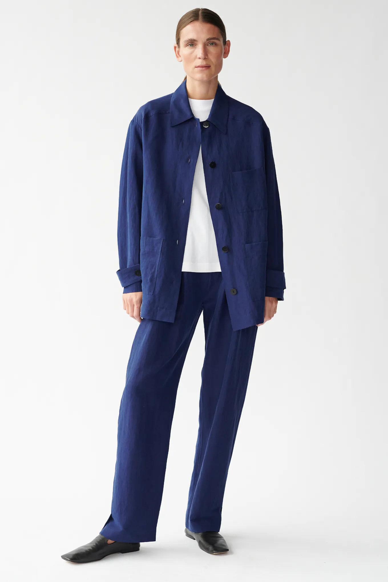 MARA JACKET - MAO BLUE - SILK/LINEN