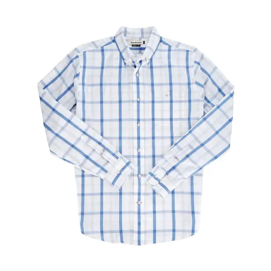 Monroe Poplin Shirt (White Blue)