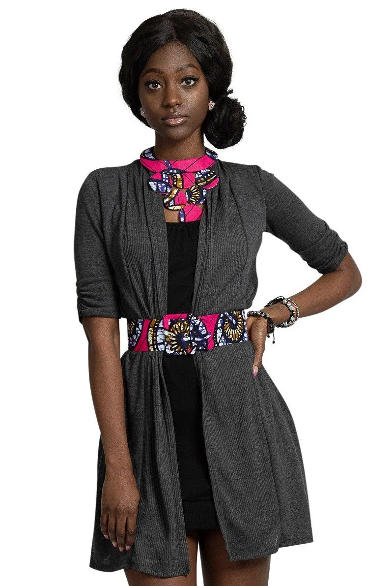 Nala African Print Waist Belt with Buckle (Pink)