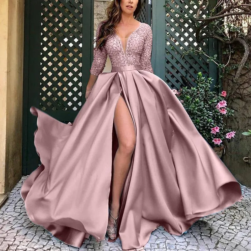 Sana Gorgeous High Slit Ball Gown