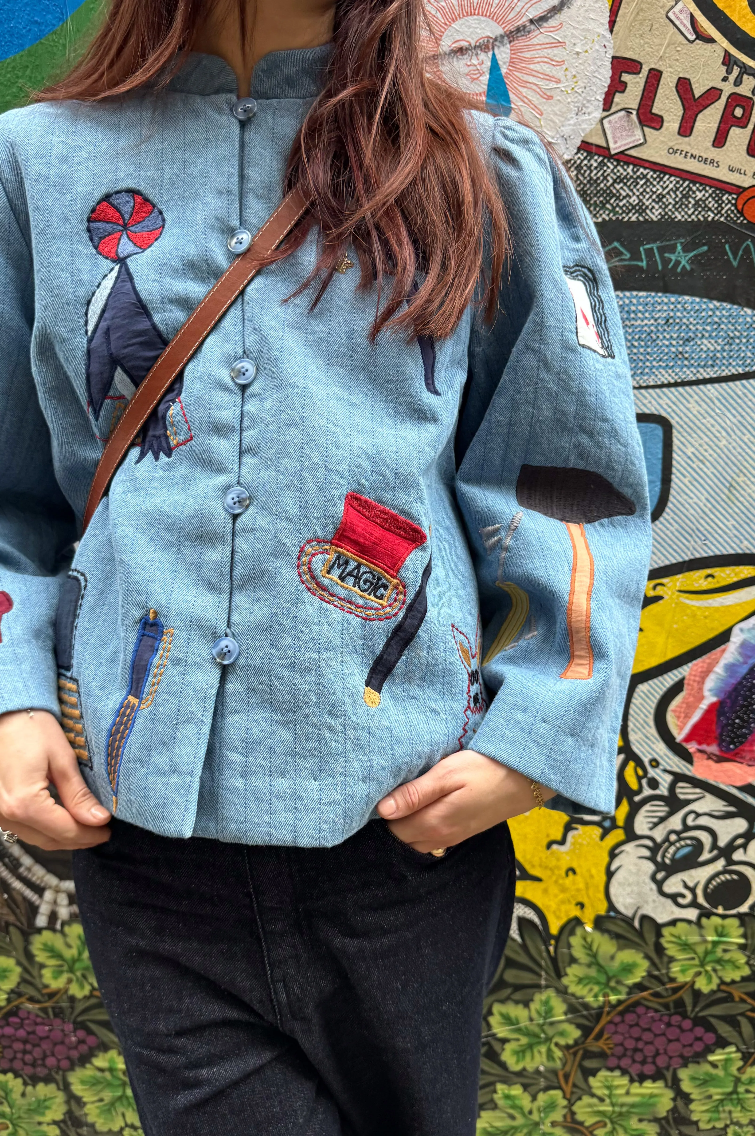 Stella Nova Embroidered Circus Washed Denim Jacket