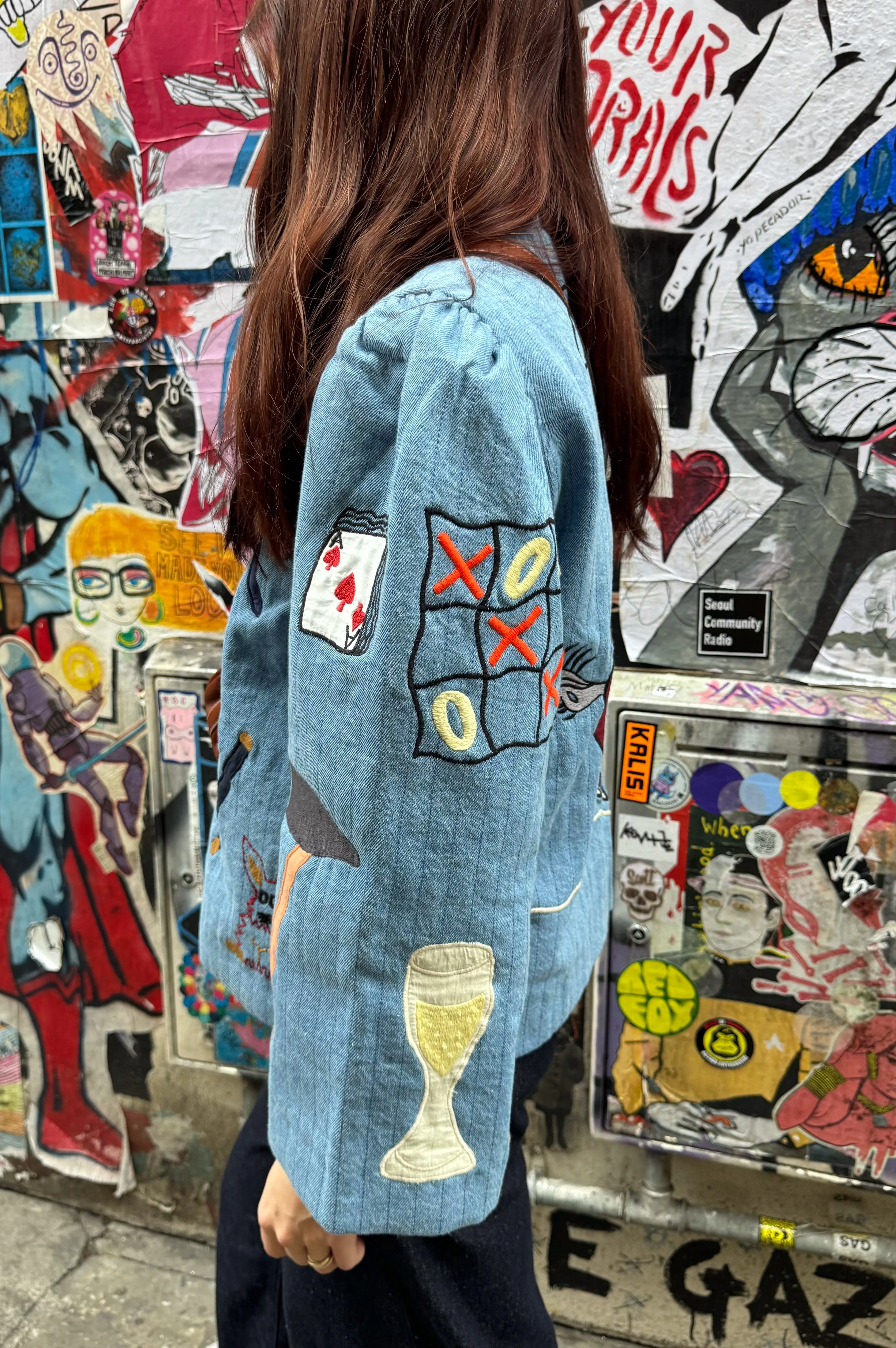 Stella Nova Embroidered Circus Washed Denim Jacket