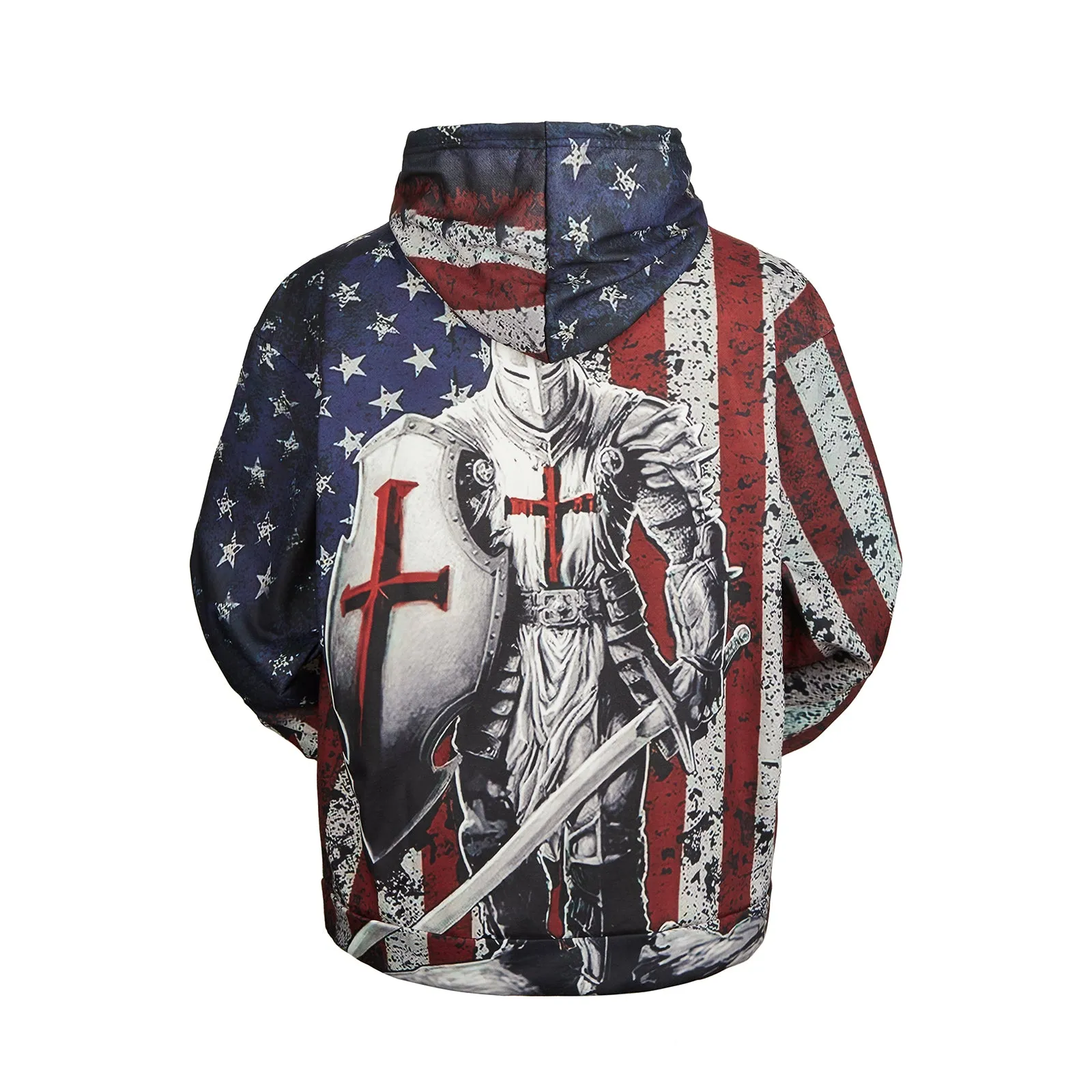 USA FLAG WARRIOR PRINTED HOODIE