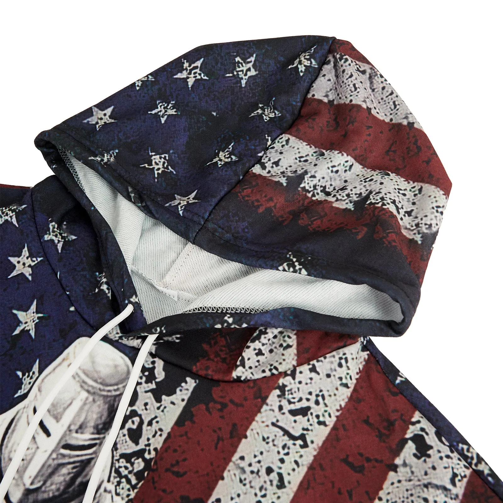 USA FLAG WARRIOR PRINTED HOODIE