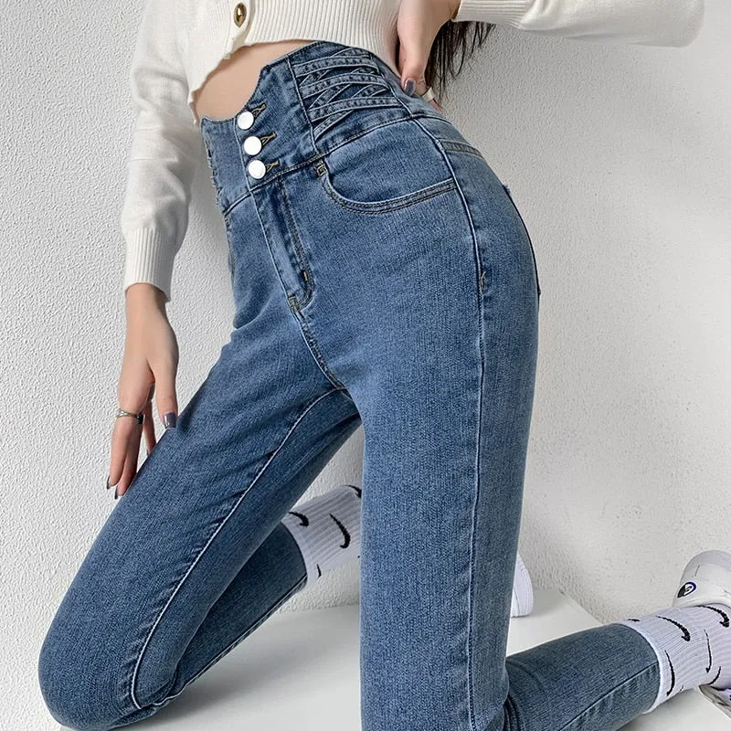 Women Stretch Push Up Jeans