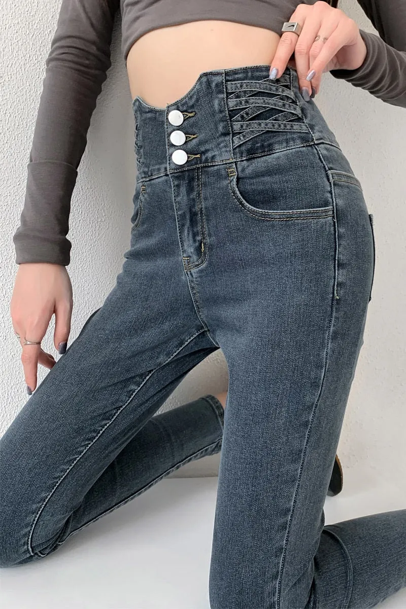 Women Stretch Push Up Jeans