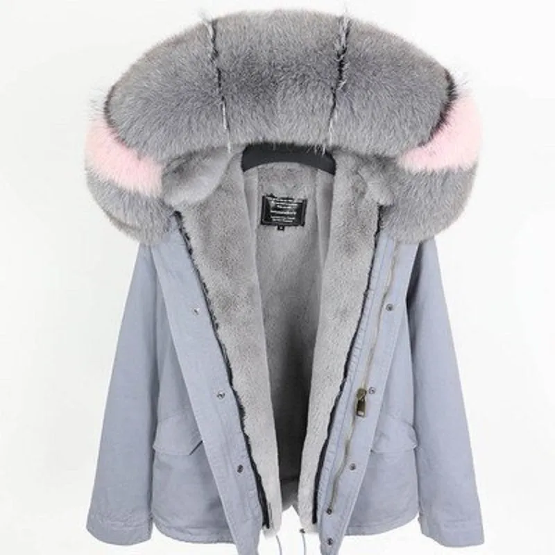 Women's Winter Casual Warm Loose Short Parka With Fox Fur