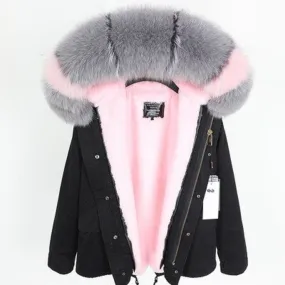 Women's Winter Casual Warm Loose Short Parka With Fox Fur