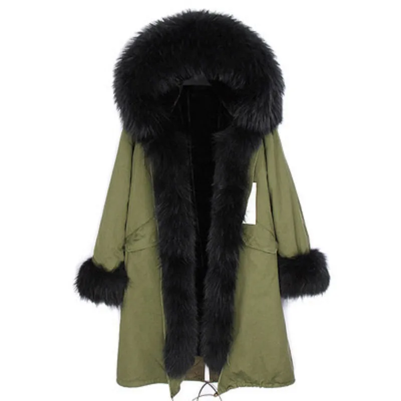 Women's Winter Casual Warm Slim Long Parka With Raccoon Fur