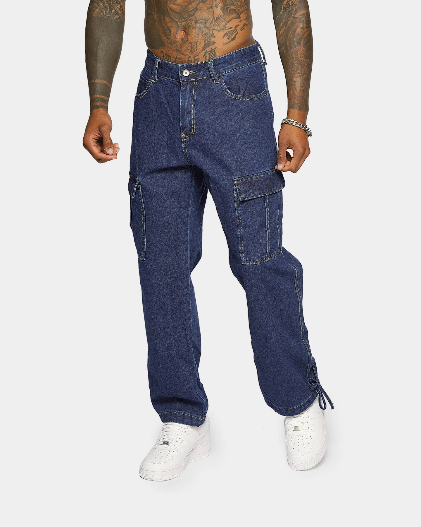 XXIII Parry Wide Leg Pocket Jeans Dark Blue